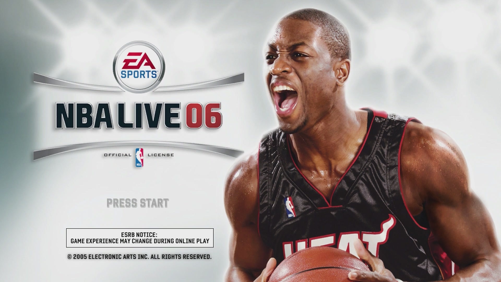 NBA Live 06 title screen for Xbox 360